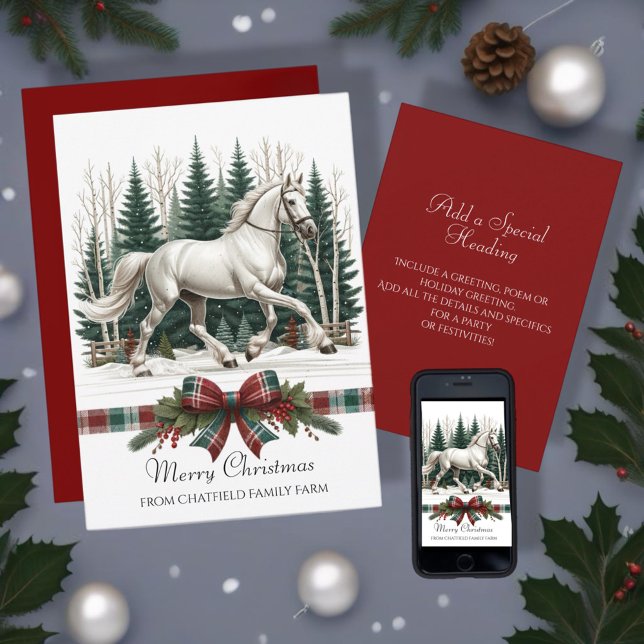 Festive Horse Equestrian Christmas Invitation (Enjoy this Festive Christmas design! Personalize with your favorite holiday event or greeting. )