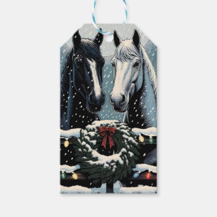 Festive Horses   Merry Christmas Gift Tags