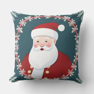 Festive Illustration Featuring Santa Claus Throw Pillow
