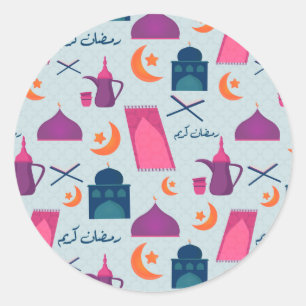 Festive Islamic Ramadan Design Classic Round Sticker