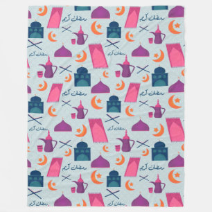 Festive Islamic Ramadan Design Fleece Blanket