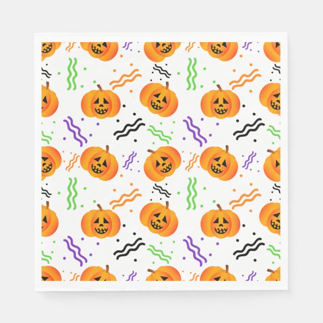 Festive Jack-O'-Lanterns Napkins (Front)