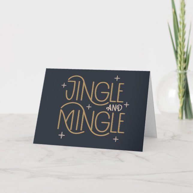 Festive Jingle and Mingle Holiday Design Card (Front)