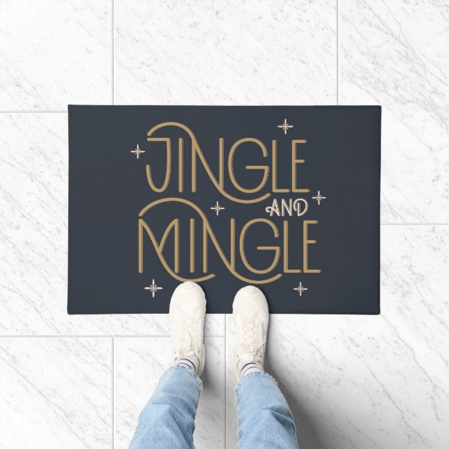 Festive Jingle and Mingle Holiday Design Doormat (Indoor)