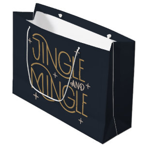 Festive Jingle and Mingle Holiday Design Large Gift Bag