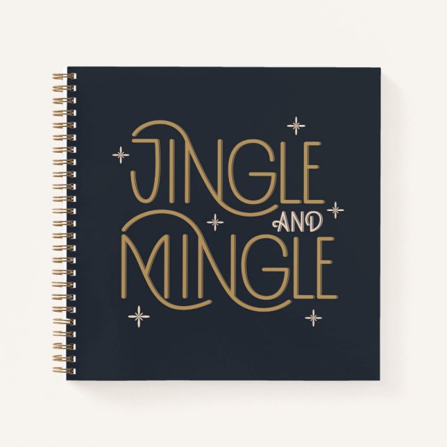 Festive Jingle and Mingle Holiday Design Notebook (Front)