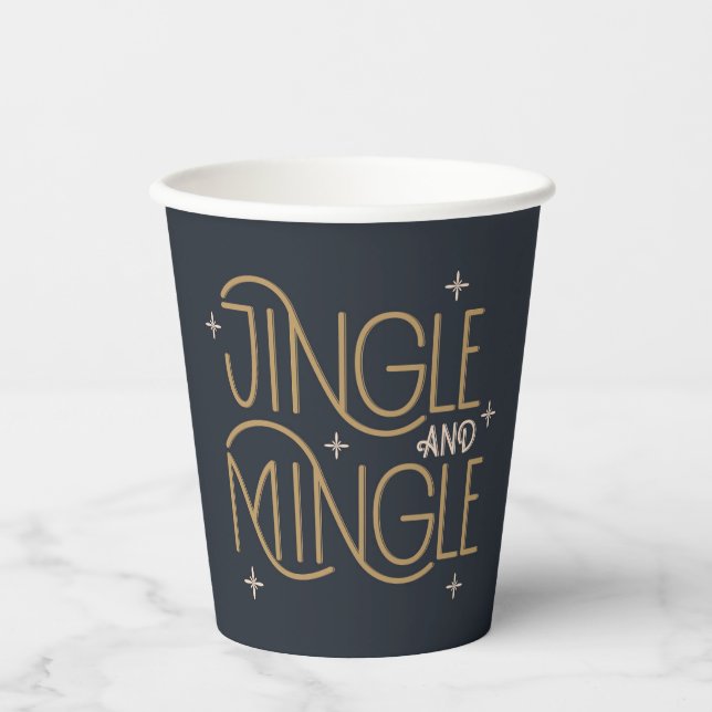 Festive Jingle and Mingle Holiday Design Paper Cups (Front)