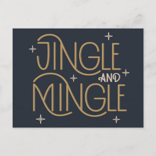 Festive Jingle and Mingle Holiday Design Postcard