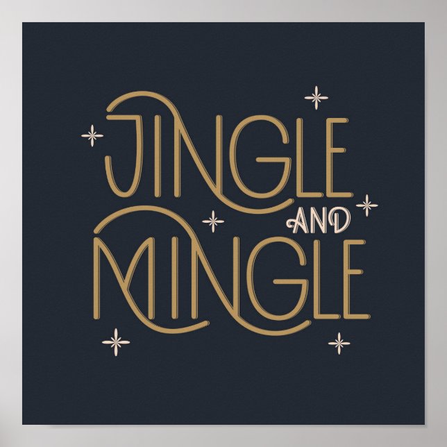Festive Jingle and Mingle Holiday Design Poster (Front)