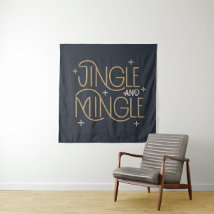 Festive Jingle and Mingle Holiday Design Tapestry