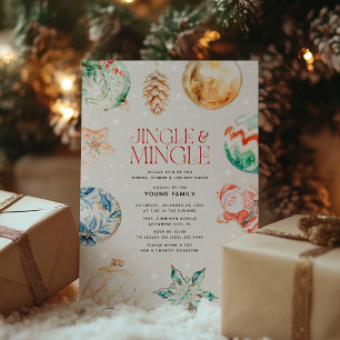 Festive Jingle & Mingle Christmas Party Invitation