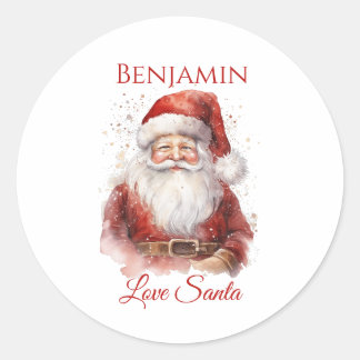 Festive Jolly Santa Kids Classic Round Sticker