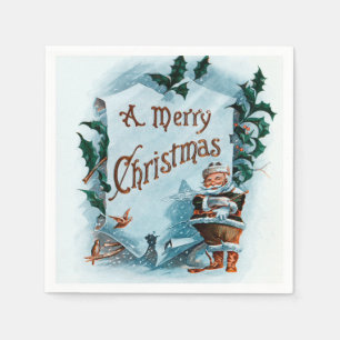 Festive Joy: A Classic Christmas Eve Napkin