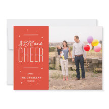 Festive Joy and Cheer Holiday Photo Card