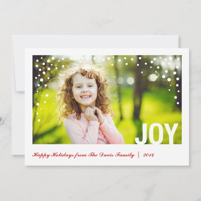 Festive Joy Happy Holidays Carte photo Groupon (Devant)