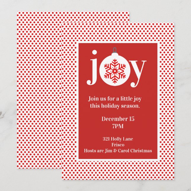 Festive Joy Holiday Party Invitation (Front/Back)