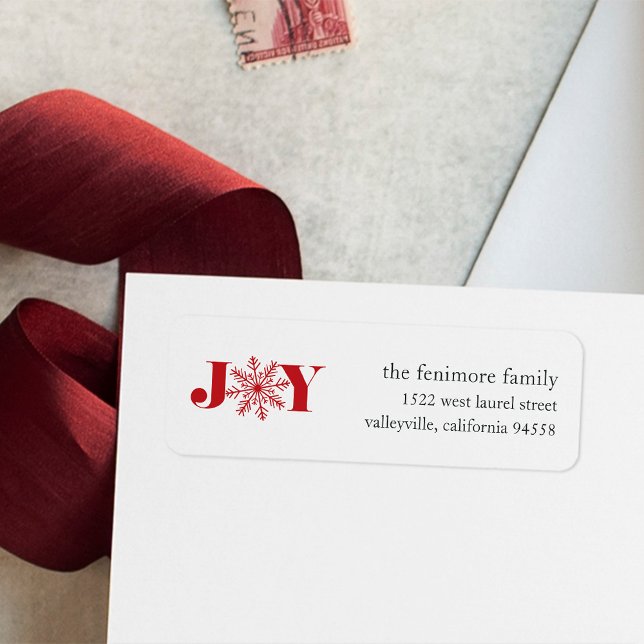 Festive Joy Holiday Return Address Labels (Creator Uploaded)
