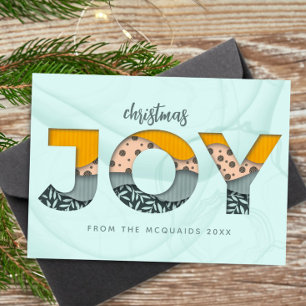 Festive Joy Watercolor Modern Flat Holiday Card