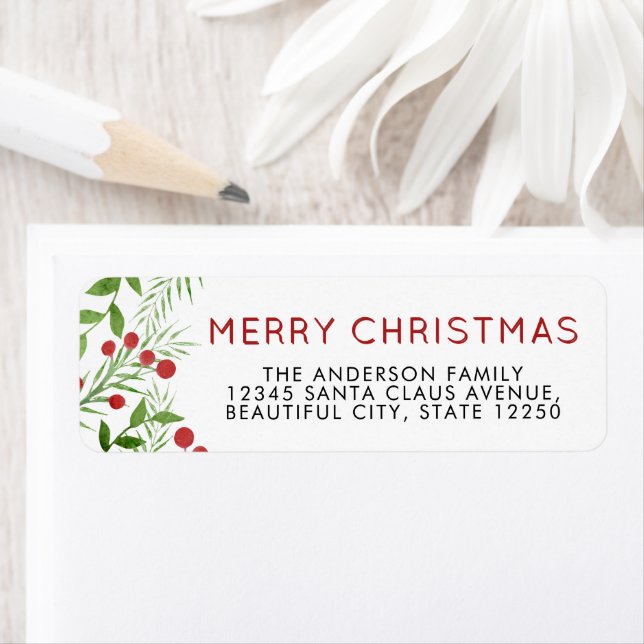 Festive Joyeux Noël Feuilles Berries Fêtes (En situation)