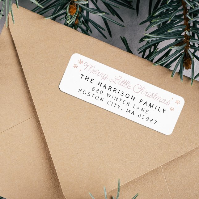 Festive Joyeux Petite Adresse de Noël (Festive Merry Little Christmas Address Label)