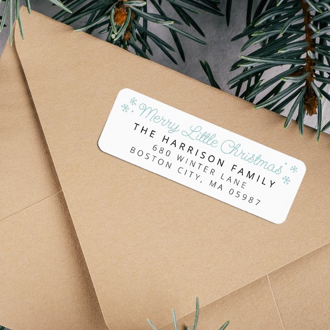 Festive Joyeux Petite Adresse de Noël (Festive Merry Little Christmas Address Label)