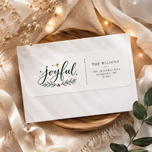 Festive Joyful Christmas Return Address