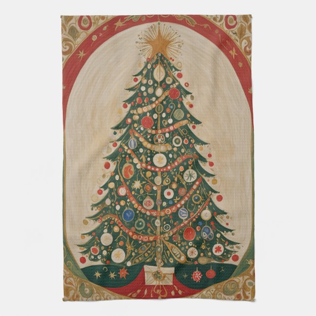 Festive Kaleidoscope Kitchen Towel (Vertical)