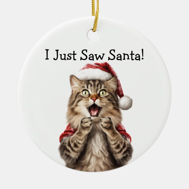 Festive Kitty Cat Ornament (Front)