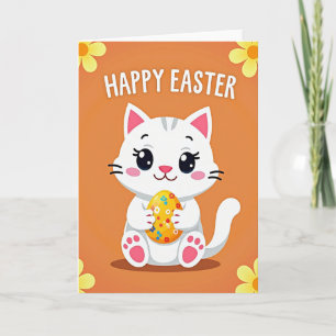 Festive Kitty Happy Egg Card