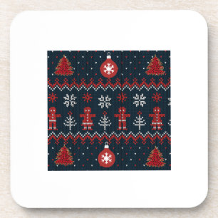 Festive knitted ginger bread snow flakes coaster