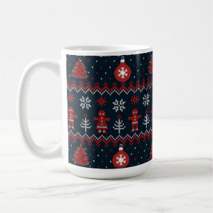 Festive Knitted Snowflakes gingerbread pattern  Coffee Mug