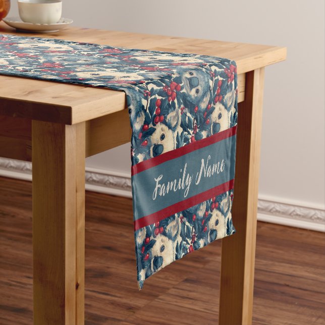 Festive Koalas and Berries Short Table Runner (In Situ)