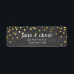 FESTIVE LABEL modern confetti spot gold CHALKBOARD<br><div class="desc">NOTE - the gold foil image is a printed picture Adhere to the back of your envelopes as a classy, personalized return address label. Setup as a template it is simple for you to add your own details, or hit the customize button and you can add or change text, fonts,...</div>
