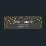 FESTIVE LABEL modern confetti spot gold CHALKBOARD<br><div class="desc">NOTE - the gold foil image is a printed picture Adhere to the back of your envelopes as a classy, personalized return address label. Setup as a template it is simple for you to add your own details, or hit the customize button and you can add or change text, fonts,...</div>
