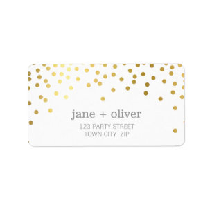 FESTIVE LABEL modern confetti spot gold foil grey
