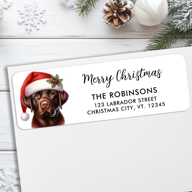 Festive Labrador Dog Cute Christmas Retourner l'ad (Créateur téléchargé)