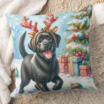 Festive Labrador Retriever Dog Christmas Puppy  Throw Pillow<br><div class="desc">Introducing the perfect addition to your holiday decor - our Labrador Retriever Christmas pillows! Available in black, yellow, or chocolate labrador, these pillows are a must-have for any dog lover. Choose from cozy fireplace scenes, joyful puppies in the snow, or festive labrador dogs to make your living space feel warm...</div>