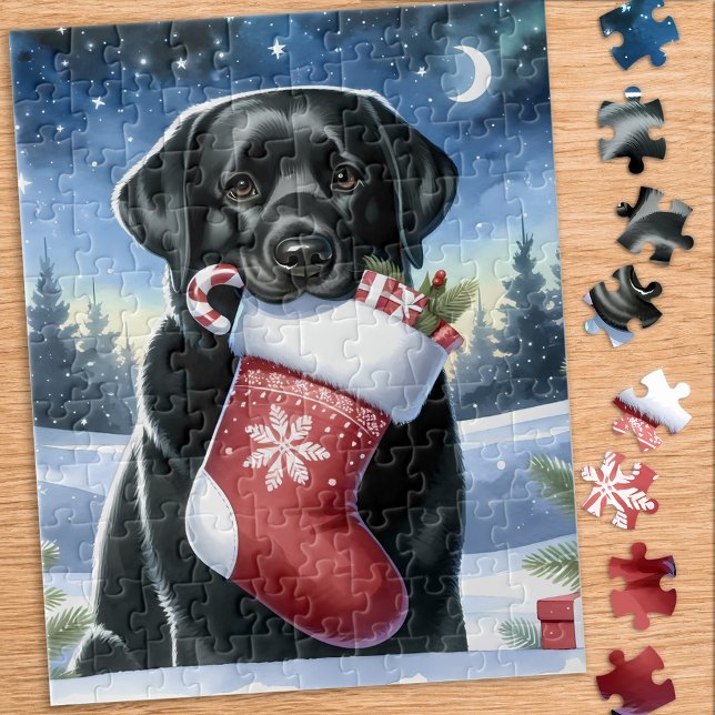 Festive Labrador Retriever Dog Holiday Christmas Jigsaw Puzzle (Creator Uploaded)