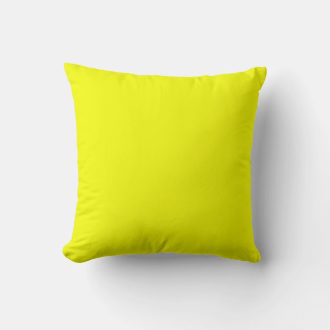 Festive Lemon Yellow Decor Colour Customize This! Throw Pillow (Front)