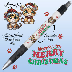 Festive Leopard Animal Print Cat Xmas Paws 🐆🐈🐾 Pen