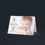 Festive Let's Be Jolly Berries and Greenery Photo Holiday Card<br><div class="desc">Let's be jolly! Send holiday wishes with this photo holiday card. It features modern typography with greenery and berry accents. Personalize by adding your own details.</div>