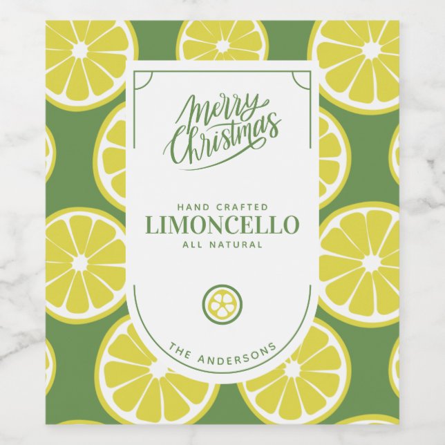 Festive Limoncello Christmas  Wine Label (Single Label)