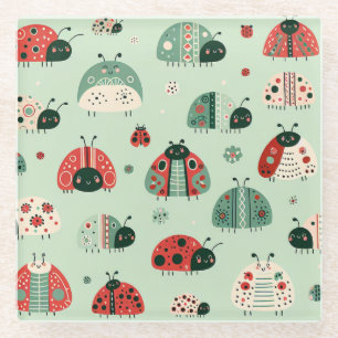 Festive Little Bugs Glass Coaster