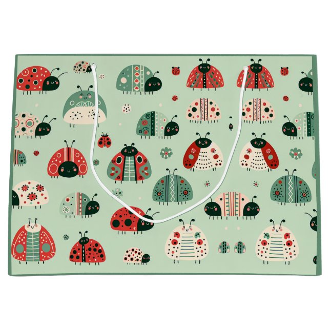 Festive Little Bugs Large Gift Bag (Front)