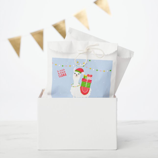 Festive Llama Christmas Favour Bag (Party)