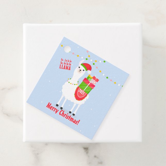Festive Llama Christmas Favour Tags (In Situ)