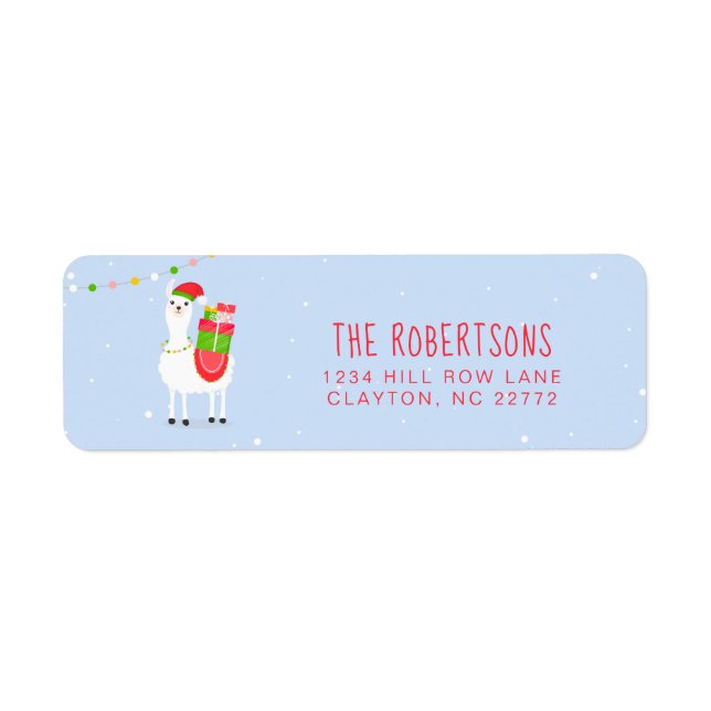 Festive Llama Christmas Label (Front)