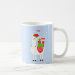 Festive Llama Christmas Two-Tone Coffee Mug