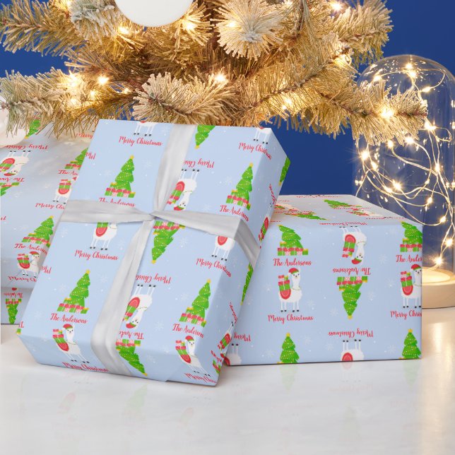 Festive Llama Christmas Wrapping Paper (Holidays)