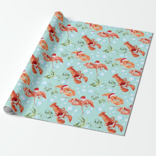 Festive Lobster Wrapping Paper